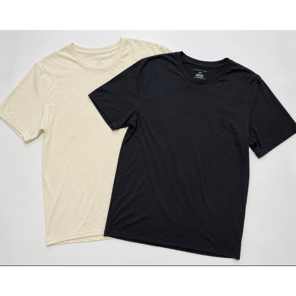 Geoffrey Beene Tees Small Black Minimalist Quiet Luxury Preppy 2-Pack